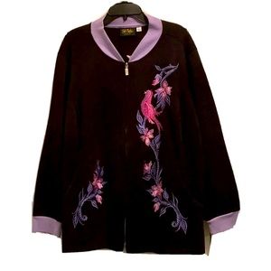 Bob Mackie Wearable Art Zip Front Jacket 3X